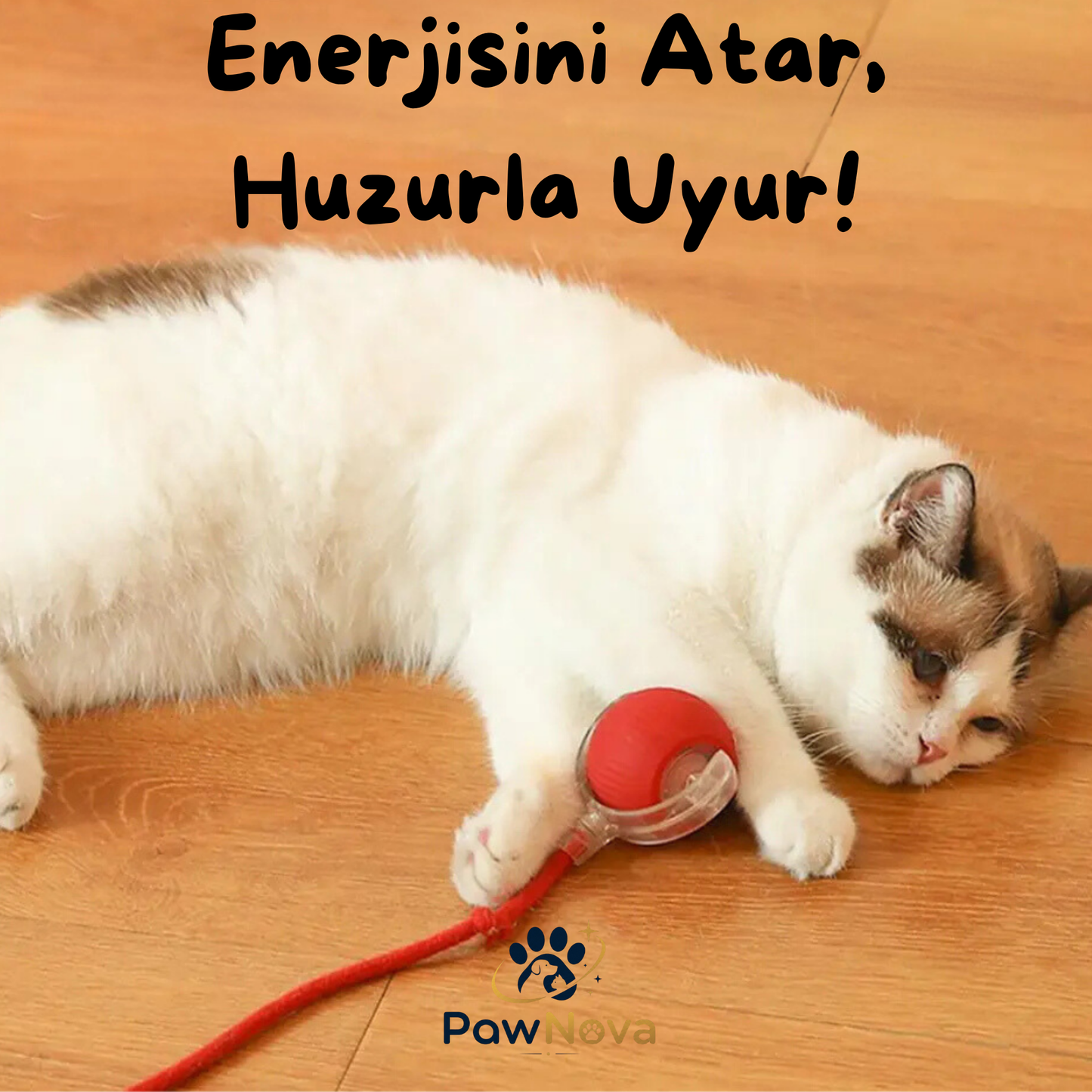 PawNova™ Akıllı Kedi Oyuncak Topu — USB Şarjlı, Işıklı, 3 Modlu